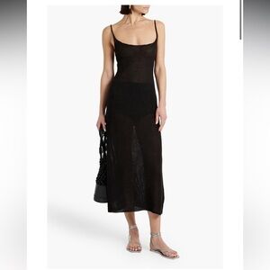 Onia Black Knit Midi Slip Dress
